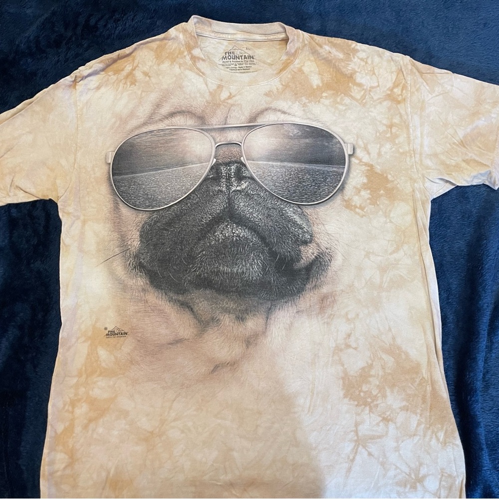 The Mountain Pug in Sunglasses Tee (bin E)